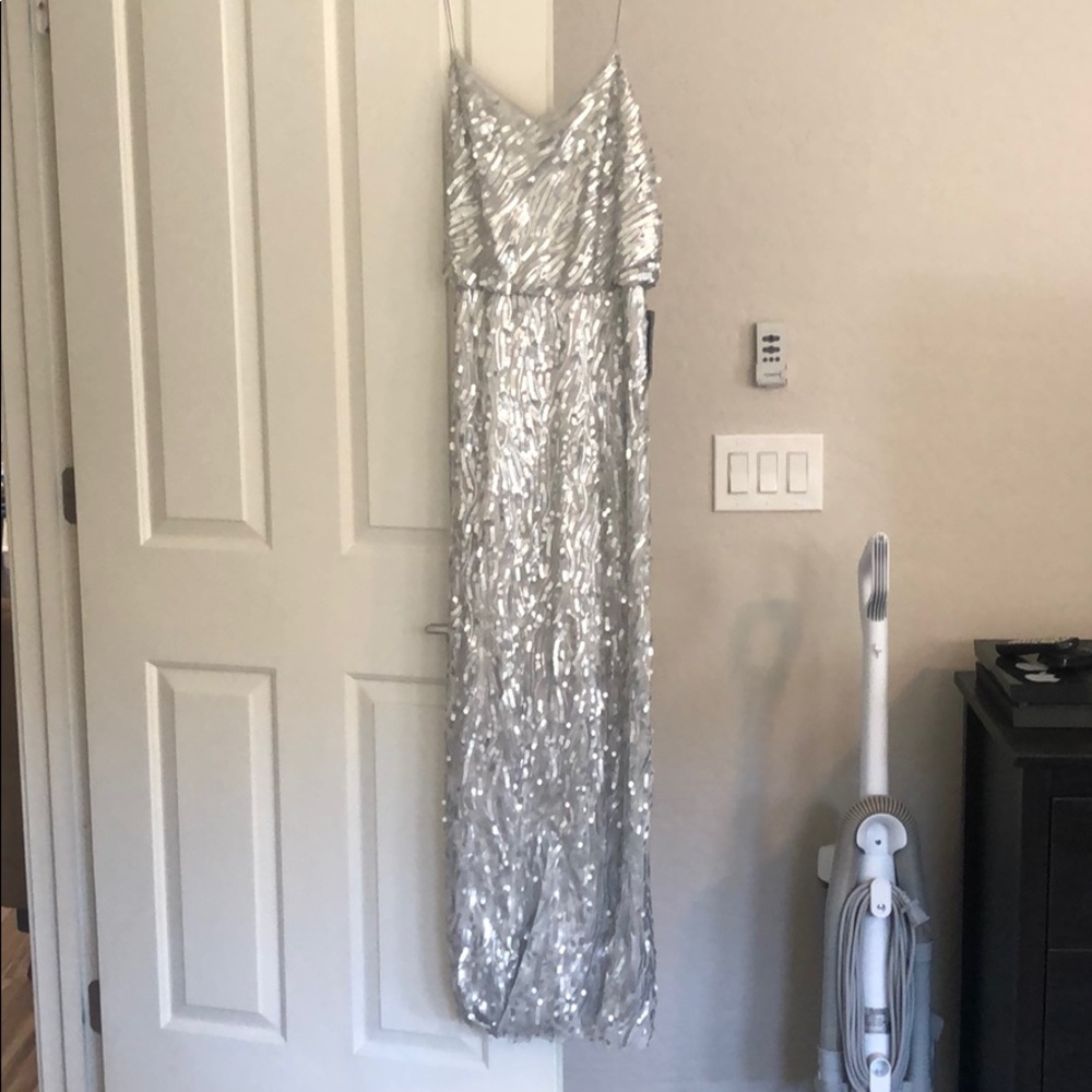 Silver Sequin Gown - image 1